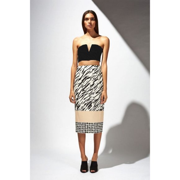 Shona Joy Dresses & Skirts - Shona Joy mixed print polka dot midi Mark Maker pencil skirt